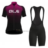 ALE Cycling Jersey Bib Short 2021 Women Short Sleeve Fuchsia Black