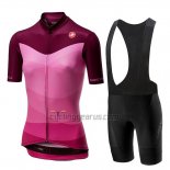 Castelli Tabula Cycling Jersey Bib Short 2019 Women Short Sleeve Pink