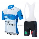 Israel Cycling Academy Cycling Jersey Bib Short 2020 Men Short Sleeve White and Blue