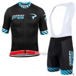 Pinarello Cycling Jersey Bib Short 2015 Men Short Sleeve Black and Blue