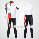 Pinarello Cycling Jersey Bib Tight 2012 Men Long Sleeve Red and White