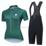 Steep Cycling Jersey Bib Short 2023 Women Short Sleeve Green Black